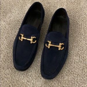 Men’s navy Ferragamo loafers